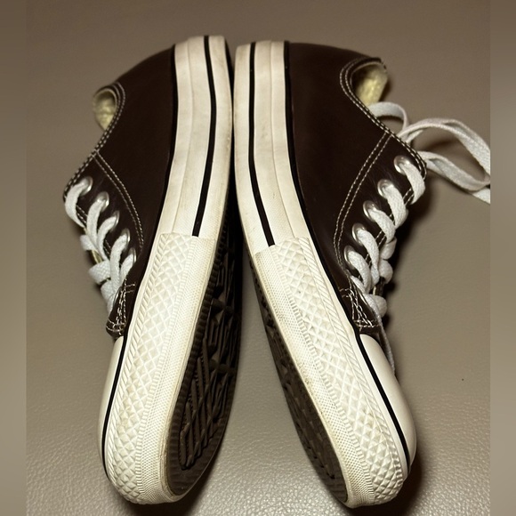 Converse Leather All Stars - Lo Ox - Mens 9 Womens 11 - Dark Root Brown - Picture 7 of 12